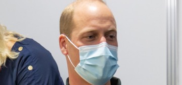 Prince William wore long sleeves when he received his first vaccine dose this week