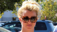 Britney Spears goes shopping in shorts, a half shirt and pink Uggs