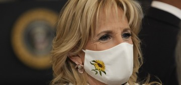Dr. Jill Biden wore a sunflower mask at the White House to support Ukraine