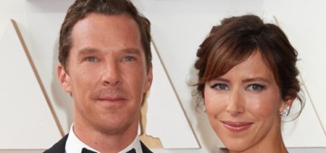 Benedict Cumberbatch & a Dior-clad Sophie Hunter looked sweet at the Oscars