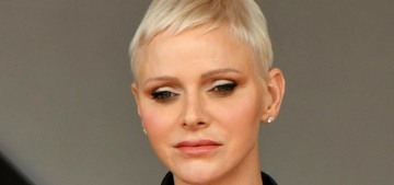 Princess Charlene shows off her cute platinum pixie hairstyle in Monaco