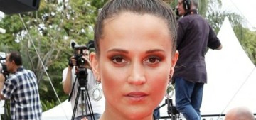 Alicia Vikander wore bronze Louis Vuitton to Cannes: lovely or too stiff?