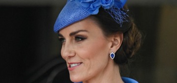 Duchess Kate wore sapphires & a blue McQueen coatdress to Garter Day