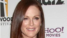 Julianne Moore wore a peach-pink bridesmaid’s dress to awards gala