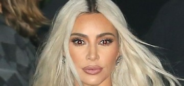 Kim Kardashian steps out in Malibu in a slick catsuit & itty-bitty Balenciaga bag
