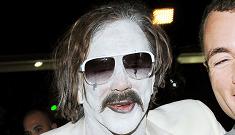 Mickey Rourke dresses up as strange white possible Joker