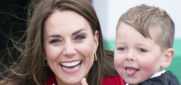A small child waited four hours in the cold to hand flowers to Princess Kate