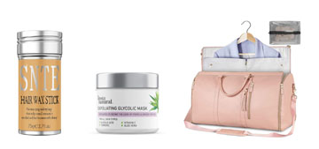 A mask with glycolic acid, lip repair ointment and cute jogger pants