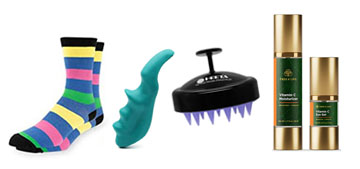 A skincare set, outlet concealer extension cords and a shampoo brush