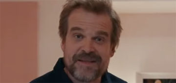 David Harbour & Lily Allen’s place has a bathroom with a carpet & fireplace