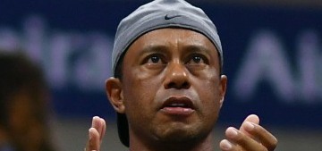 Tiger Woods apologized after handing a tampon to his golf buddy Justin Thomas