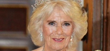 Queen Camilla wore a Bruce Oldfield gown & QEII’s diamonds for a London dinner
