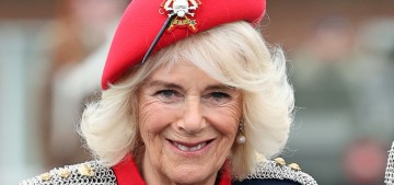 Queen Camilla did military cosplay, with skulls-and-crossbones, for the Royal Lancers
