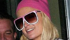 Paris Hilton wears a shirt with her own image at Sundance