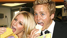 Heidi Montag blinks, shrugs, purses fake lips, says “gee you care about me”