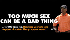 PETA uses Tiger Woods in a campaign for spaying and neutering
