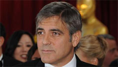 George Clooney was in on the joke while looking surly at the Oscars
