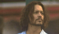 Johnny Deep shows off his hot oil treatment hair & PJs in Venice
