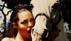 Angelina Jolie loves horses so much, she makes purses out of them