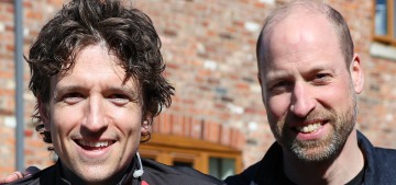 Prince William dropped by to ride a tandem bike with Greg James for Comic Relief