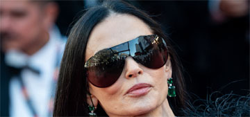 Demi Moore looked like Cher in a fringe Gucci pantsuit at Cannes