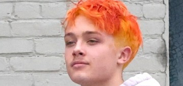 Knox Jolie (Pitt) stepped out with bright orange hair after a Muay Thai class