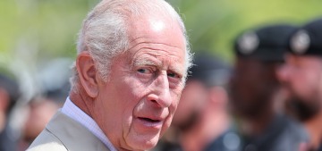 Deadbeat King Charles cosplayed a tough guy in a tank as his veteran son arrived in the UK