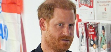 Prince Harry went solo for his visit to Birmingham Children’s Hospital today