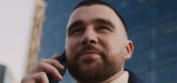 Travis Kelce showed off his Samoyed, Wendy Kelce, in a new Tommy Hilfiger ad
