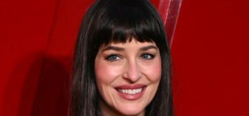 Dakota Johnson wore Colleen Atwood & short bangs to the UK ‘Verity’ screening